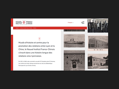 Nouvel Institut Franco Chinois animation art direction branding design grid layout ui web webdesign website