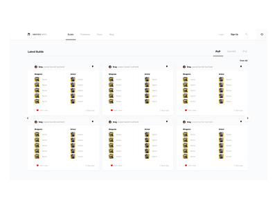 Destiny Meta Desktop adobexd destiny 2 exotic weapon ui ux web