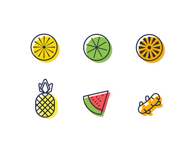 lvkes Icon Design for Tinkitè Menu anans designer food ginger icon icondesign lemon lime melon menu menu design orange