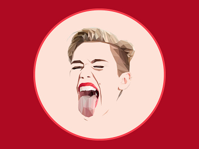 Miley illustration low poly triangulation