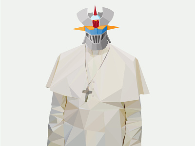 Pope Mazinger illustration mazinger pope robot