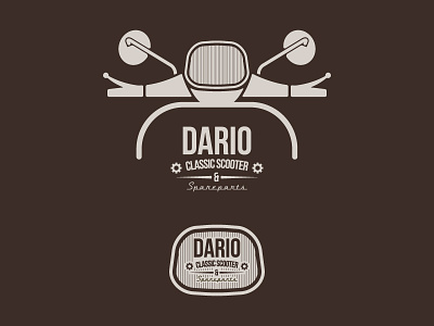 Logo Dario Classic Scooter & Spareparts brand brown logo moto motor vintage