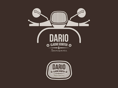 Logo Dario Classic Scooter & Spareparts brand brown logo moto motor vintage
