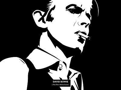 David Bowie { The Thin White Duke } black white david bowie drawing illustration