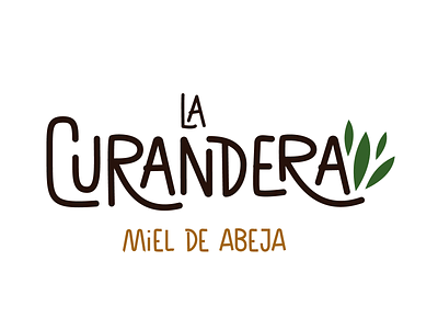 La Curandera abeja honey illustration logo logo design logotype miel natural nicaragua typogaphy