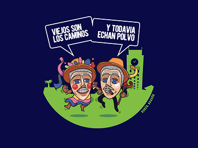 El Viejo y la Vieja character character design colors diriamba folklore güegüense illustration mask nahuatl native nicaragua