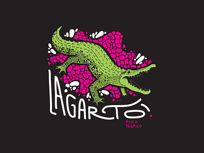 Lagarto! art black character character design colors crocodile design green illustration logo mosaic nicaragua pink psycho tropical typographic typography vector
