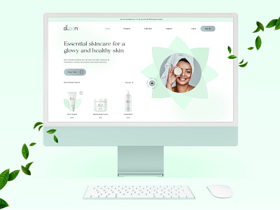 BLOOM / Skincare products landing page🍃 beauty body branding care clean cosmetics design face illustration landing logo lotion makeup minimal saas skin skincare spa ui ux