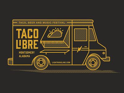 Taco Libre t-shirt design food truck halftone monoline t shirt tacos tshirt