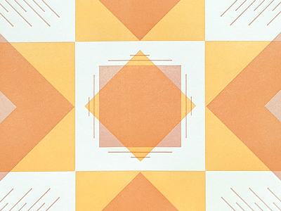 2-Color Letterpress Quilt Square geometric letterpress orange quilt yellow