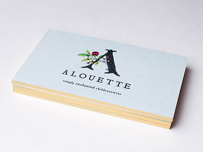 Letterpressed Business Cards childrens clothing edge painting letterpress