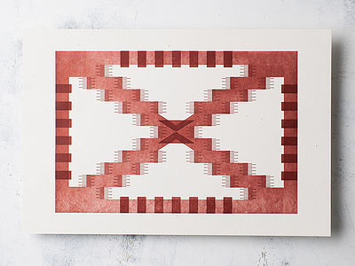 Alabama Flag Print geometric letterpress textile