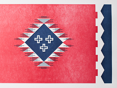 2-Color Letterpress | Tennessee Flag geometric letterpress overlays tennessee
