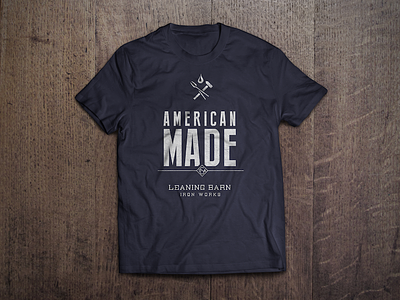 T-Shirt Mock up for LBIW blacksmith design iron works leaning barn shirt tee