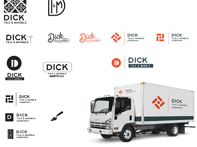 Dick Tile & Marble - WIP block branding brick d dick livery logo marble mock up tile truck