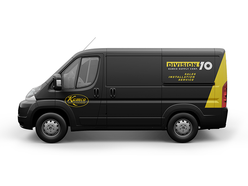 black and yellow van
