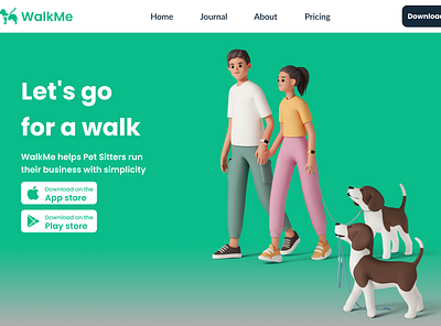 Dog walker web UI design app branding design figma ui ux website
