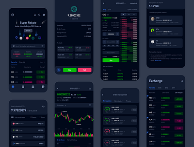 Cryptocurrency exchange design icon ui ux