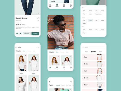 Fashion shopping app app design mobile ui ux