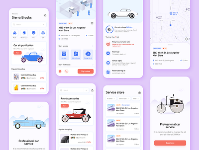 Car services App app design illustration ui ux