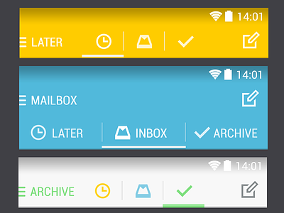 Let's use More Android UI Patterns for Mailbox android clean drawer dropbox holo interface ios7 mailbox menu nav ui ux