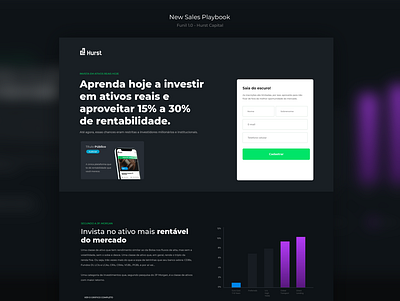 Hurst Capital New Sales Playbook design interface investiment landing page money real assets trade trading ui ux