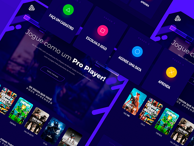 Pro Player Web Design colorful colors design gamer interface landing page player ui ux