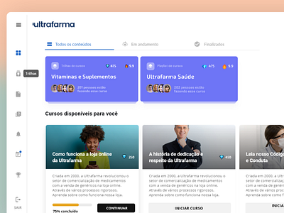 LMS / Ultrafarma interface landing page lms ui ultrafarma