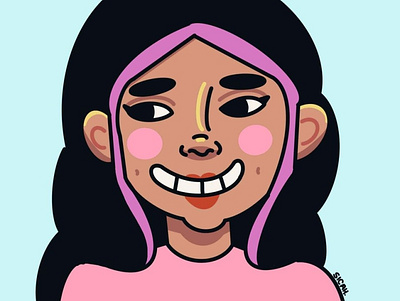 Illustration - Jocelin cartoon girl illustration portrait procreate