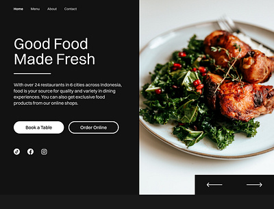 Good Food - Restaurant Landing Page branding design graphic design restaurant restaurantweb typography ui ux webdesign webdesigninspiration website