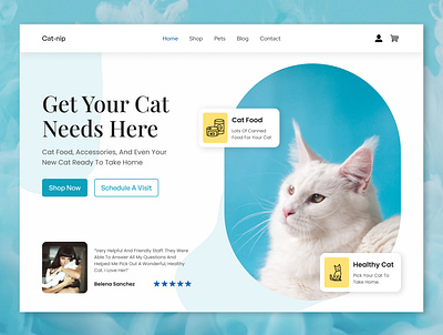 Pet Shop / Cat Shop - Landing Page Design Concept blue catshop clean graphic design petshop petwebsite shop ui uidesign uiux userexperience userinterface ux uxdesign web webdesign website websitedesign websiteshop webui