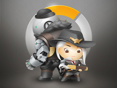 Ashe cartoon illustration overwatch