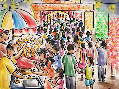 শুভ মহা সপ্তমীর শুভেচ্ছা art artpreneurprogram digitalart digitaldrawing durga puja illustration watercolour watercolour painting