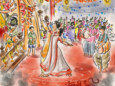 শুভ মহা অষ্টমীর শুভেচ্ছা art artpreneurprogram digitalart digitaldrawing durga puja illustration watercolour watercolour painting