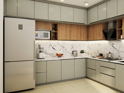Kitchen contemporary design architecture renderings freelancing interior design kitchen design vray rendering