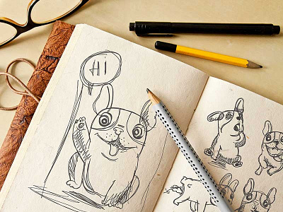 Dribble book dog sketch