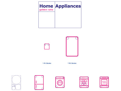 Home Appliances Icons golden ratio home appliances icons