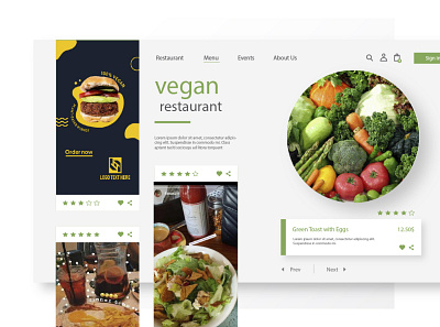 Food delivery for vegetarians branding graphic design illustration typography ui ux vector