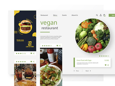 Food delivery for vegetarians branding graphic design illustration typography ui ux vector