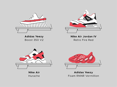 Laced - Sneaker Set 1 adidas air jordan 4 boost 350 foam rnnr hurache line illustration nike yeezy