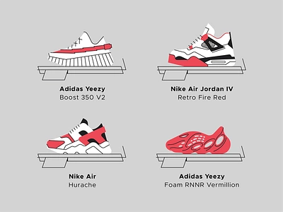 Laced - Sneaker Set 1 adidas air jordan 4 boost 350 foam rnnr hurache line illustration nike yeezy