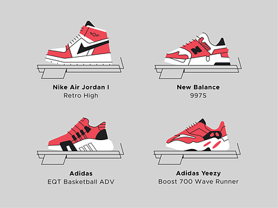 Laced - Sneaker Set 2 997s adidas air jordan 1 boost 700 eqt basketball line illustration new balance nike wave runner yeezy