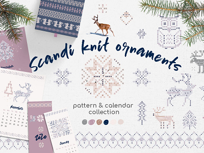 Scandi Ornaments set clipart graphic design illustration vector