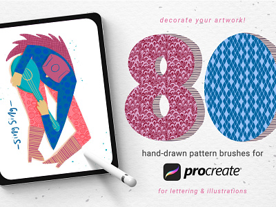Pattern brushes for Procreate design illustration procreate