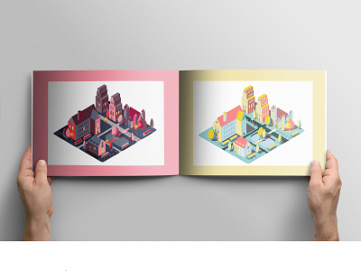 Isometric city illustration graphic design illustration vector