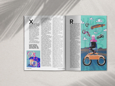 Magazine spread illustrations illustration