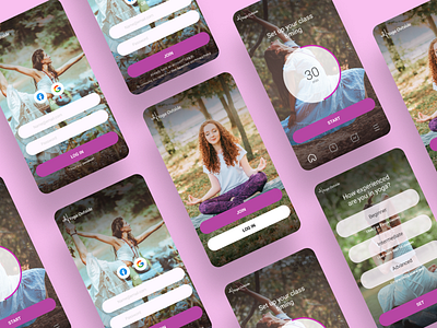 Yoga app sample screens