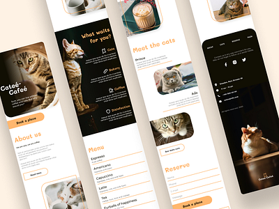 Cat cafe landing page - mobile version