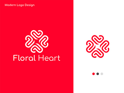 Floral Heart Logo brand identity branding business logo design heart logo illui illustration logo design print typography