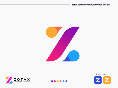 Zotax Software Company Logo Design brand brand identity brand identity design branding business logo company gradient logo logo design minimalist logo modern logo software